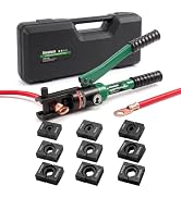 Growlush 12-Ton Hydraulic Crimping Tool with 9 Dies - Battery Cable Crimper Tool &amp; Wire Rope Crim...
