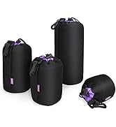 CADeN Lens Pouch Set 4 Pack Replacement Compatible for Canon, Nikon, Sony, Pentax, Olympus (Small...