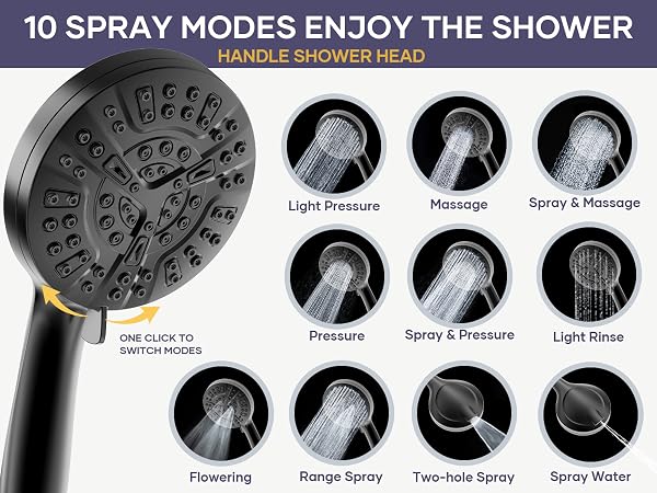 matte black shower head