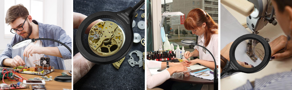 magnifying glasses with light for close work