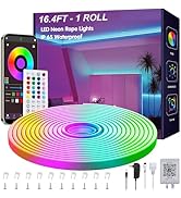 Ledagic 16.4ft LED Neon Rope Lights with App and Remote Control, IP65 Waterproof Neon Strip Light...