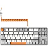 MAGIC-REFINER AK873 Gaming Keyboard,Chroma RGB Backlit,Hot-Swappable Blue Switch,PBT Keycap,75% T...