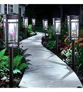 Jyoiat 6 Pack Outdoor Solar Pathway Lights - Solar Landscape Lights Outdoor Walkway Solar Garden ...