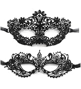 TFTSR Masquerade Masks for Women Couples,Men Mardi Gras Mask,Girls Black Gold Lace Eyes Costume,A...