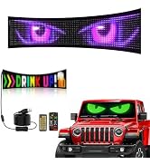 Devil Eyes Light for Windshield, 14.7'' * 3.6'' Full Color Big Eye Flex Signs, Programmable LED D...