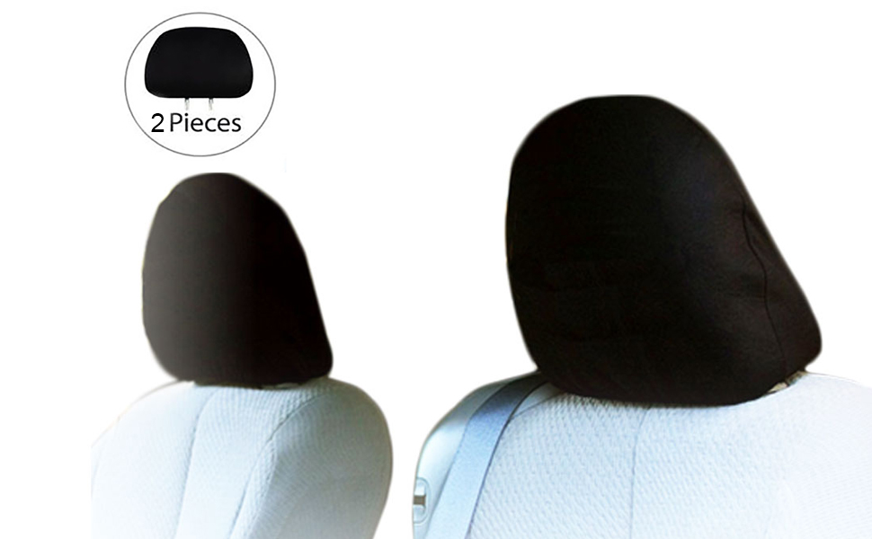 2X Black headrest Covers
