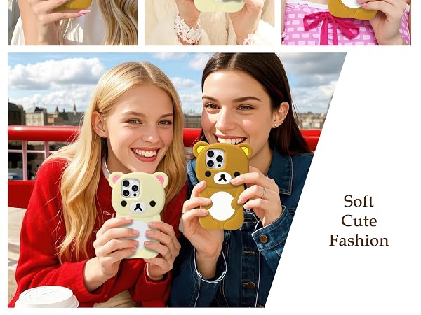Fashion Style cute girls women brown yellow case