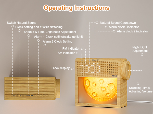 light alarm clock alarm clock sunrise bedside clock white noise machine for sleeping