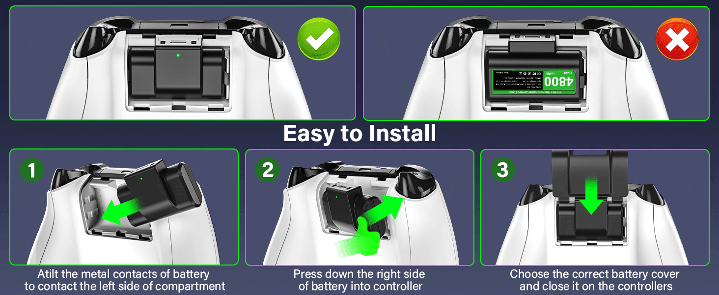 rechargeable batteries for xbox controller