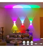 ACNCTOP Novelty Ambient and Mood Lighting 360° Rotating DIY Wall Art Decor RGB Bar LED Wall Light...