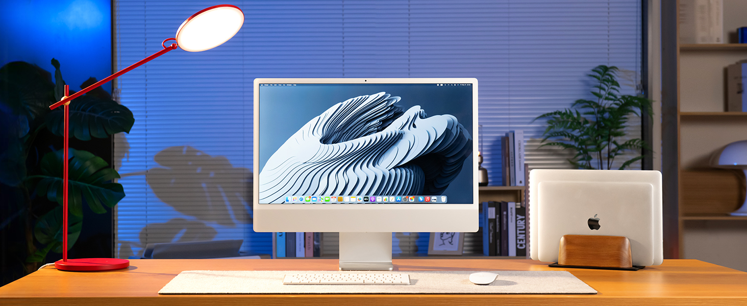 vertical laptop stand holder dual desktop organizer workspace setup