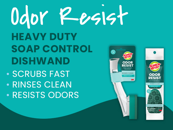 Scotch-Brite Soap Control Odor Resist Heavy Duty Dishwand Module 5d
