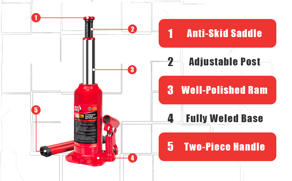 torin multi use hydraulic bottle jack construction lift safety building auto repair car truck