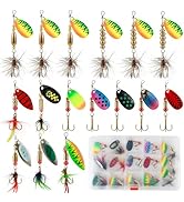 SANWEAL 10/15/16/20PCS Rooster Tail Fishing Lures – High-Efficiency Trout Lures with Brass Spinne...