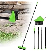 3 in 1 Weeding Wire Metal Brush Tools, Concrete Scrub Deck Brush with Long Handle for Moss, Tough...