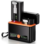 Lesaps 2-Pack 6040mAh Rechargeable Camera Batteries with Upgrade Charger Station-C