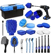 27Pcs Car Detailing Kit, Car Detailing Brush Set, Auto Detailing Drill Brush Set, Car Detailing B...