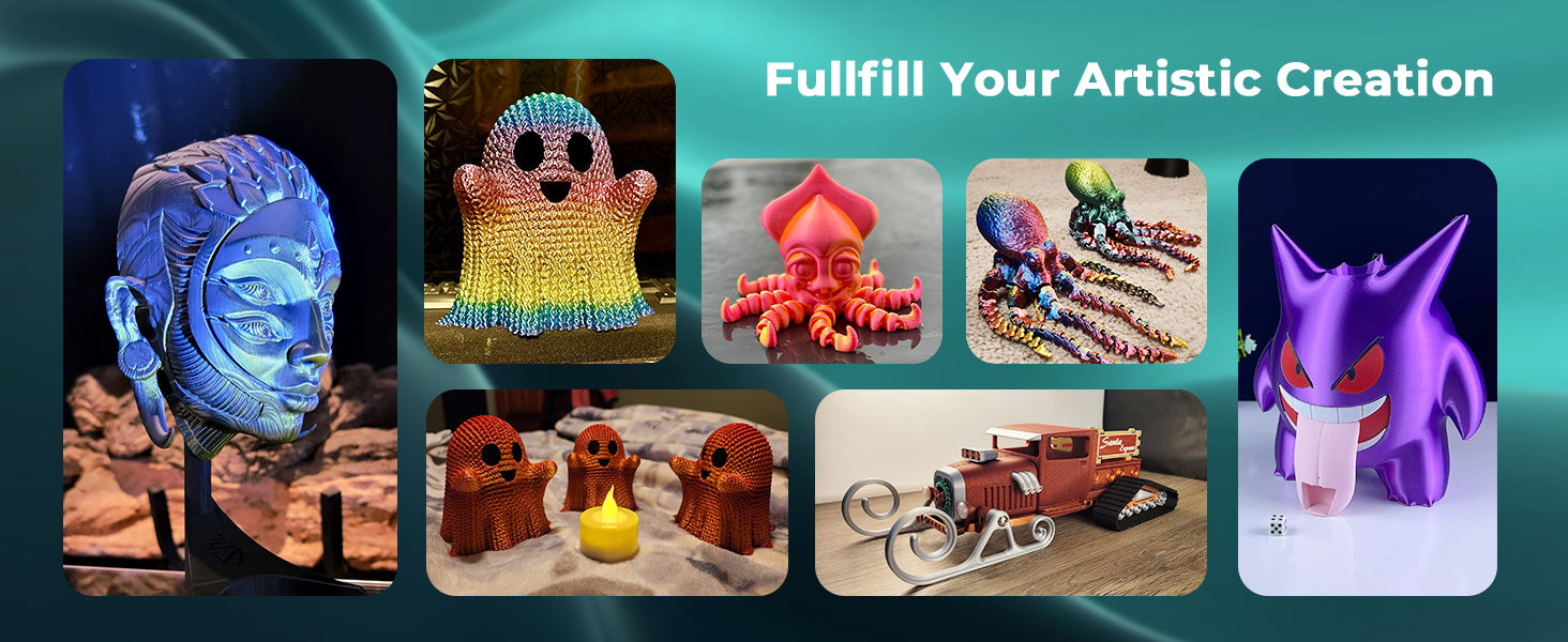 3D Printer Filament Bundle, PLA Filament 1.75mm, Dual Color Filament