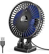 JZCreater USB Desk Fan, 3 Speeds Desktop Table Cooling Fan in Single Button , Head Rotation Stron...
