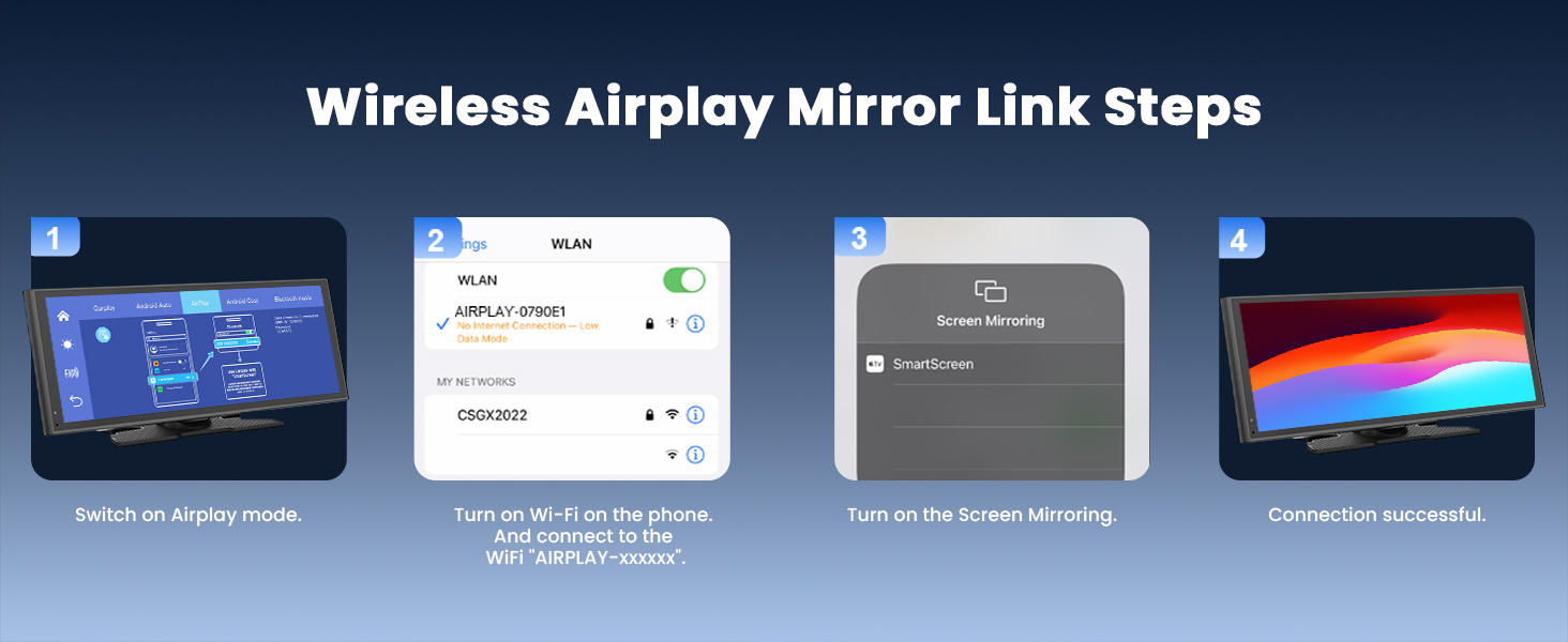 Wireless Airplay Mirror Link Steps