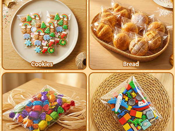 cookie sleeves for homemade cookies, plastic bags for cookies, single cookie bags, cookie bags 5x7