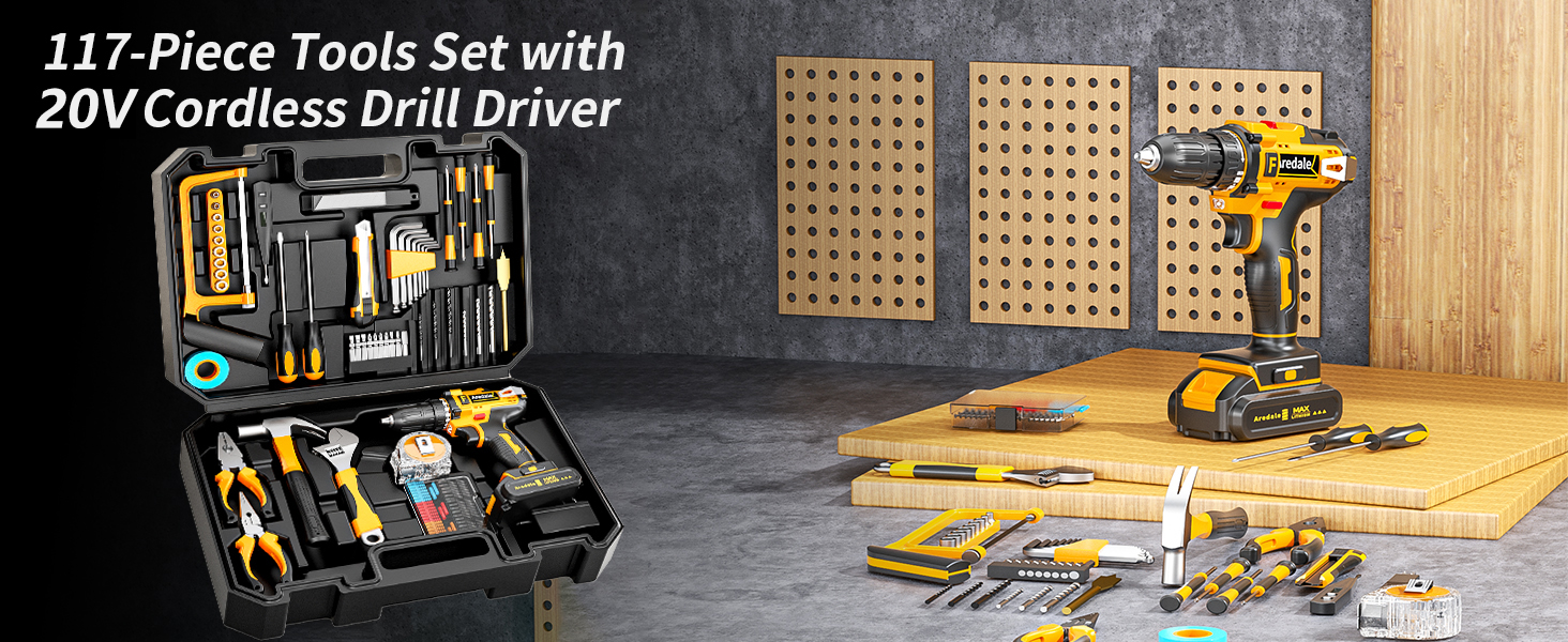 Tool Set with 20V Cordless Drill