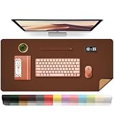 Leather Desk Pad Protector, Desk Mat, Large Mouse Pad, Non-Slip Desk Blotter, Office Laptop Desk ...