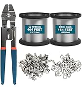 Tivorex 328ft Wire Rope Crimping Tool Kit with Built-in Cutter, 1/16" Stainless Steel Wire Rope C...