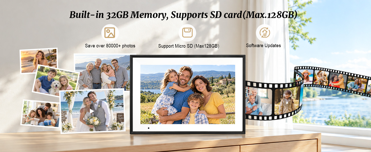 Built-in 32GB Memory, Supports SD card(