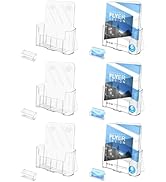Sahasea Acrylic Brochure Holder 8.5 x 11, 6 Pack Clear Brochure and Business Rack Card Holder Sta...