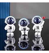 Ni-JASW Blue Astronaut Collectible Figurines Set of 3, Spaceman Statues Outer Space Theme Decor f...