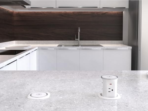 Pop Up Countertop Outlet with 15W Wireless Charger