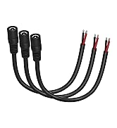 16AWG DC5525 Power Cable, 5.5mm x 2.5mm Female Barrel Plug Connector, 0.8ft DC Power Cord for CCT...