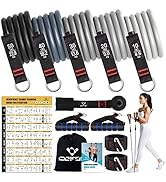 Resistance Bands with Handles for Women, 5 Level Exercise Bands Workout Bands for Physical Therap...