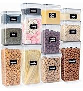 LUSCREAL 12 PCS Plastic Food Storage Container Sets with Lids