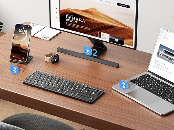 Multi-device folding keyboard