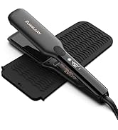 Annlary 1.75 Inch Flat Iron Hair Straightener with Resistant Silicone Mat Pouch, Professional Cer...