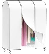Zilink 50'' Garment Rack Cover Dustproof Clothes Rack Cover Breathable Garment Bags Protector War...