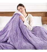Vintage Purple Heated Blanket Throw for Office - Electric Throw Blankets | Reversible Flannel She...