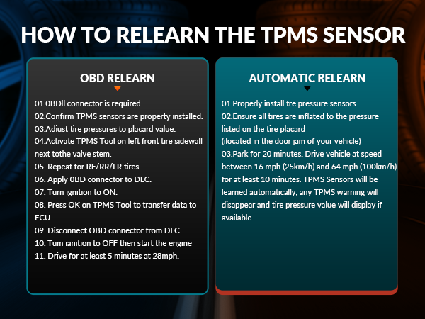 HOW TO RELEARN THE TPMS SENSOR