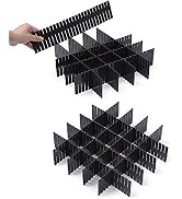 Qozary 42 Pack Adjustable Drawer Organizer Dividers for Socks, Underwear, Makeup, Kitchen, Dresse...