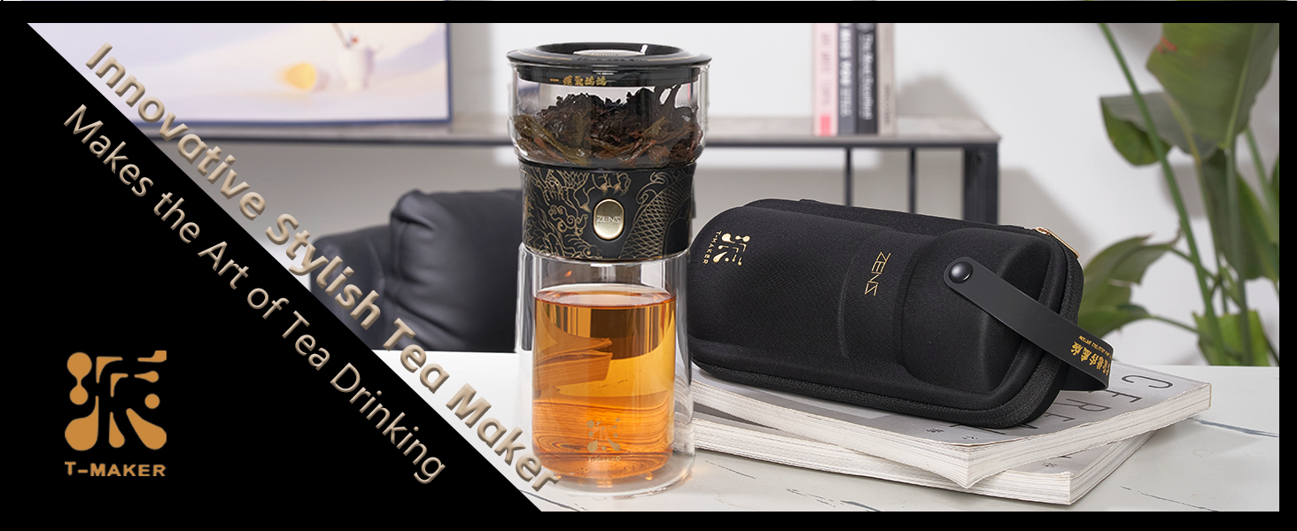 ZENS Modern 3-in-1 Smart Small Glass Tea Infuser Teapot