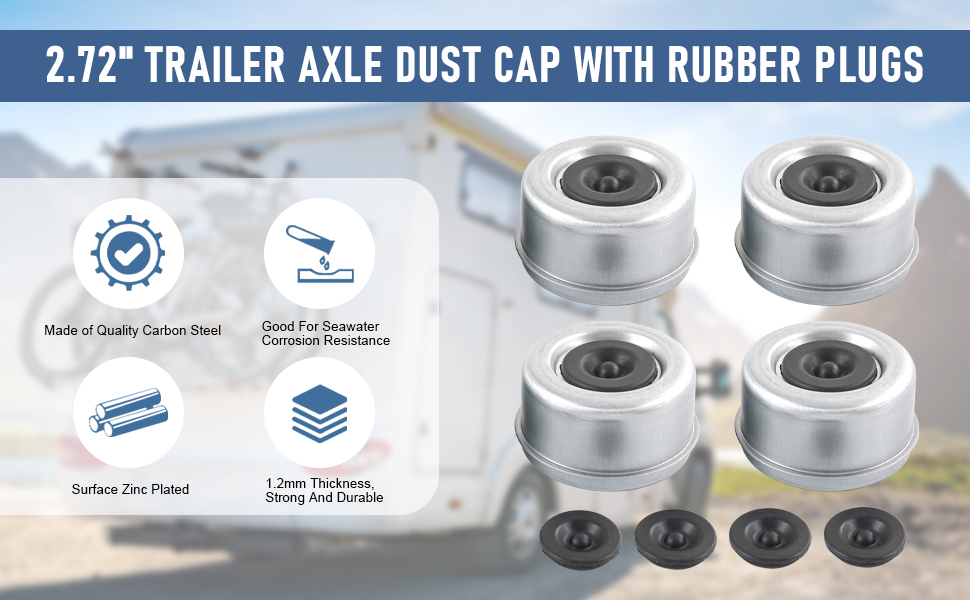 2.72 Trailer Axle Wheel Hub and Bearing Dust Cap