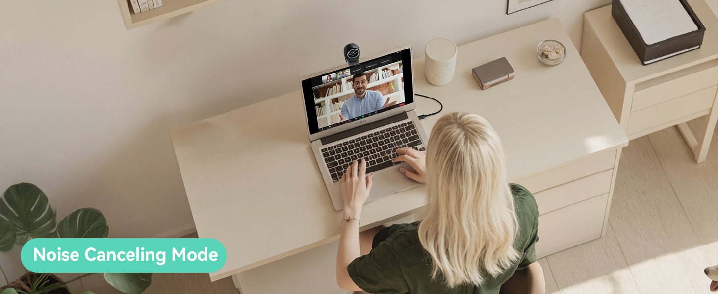 Noise Canceling Mode EMEET 4k webcam Piko+