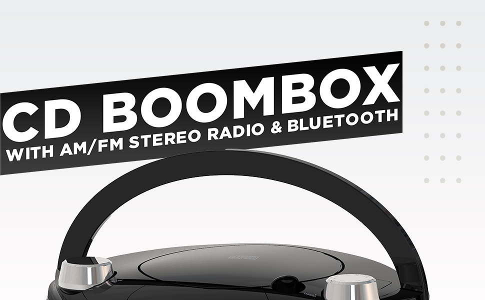 CD Boombox with AM/FM Stereo Radiao &amp; Blueetooth