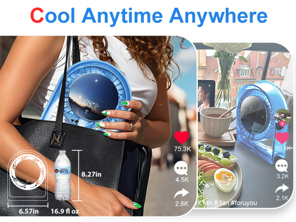 USB Desk Fan Portable Quiet Small Fans Table Personal Box Bedroom Office Desktop Room Dorm Travel