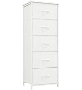 Somdot Tall Dresser for Bedroom, Chest of Drawers Storage Organizer,Steel, Non-Woven Fabric Drawe...