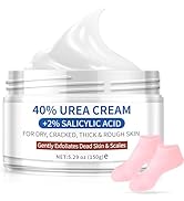 Urea Cream 40 Percent for Feet Maximum Strength, 40% Urea Cream Plus 2% Salicylic Acid, Pair with...