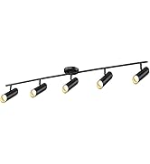 FEMILA 44" Adjustable LED Track Light, 4000K Black Ceiling Track Lighting Fixture, 350° Rotatable...
