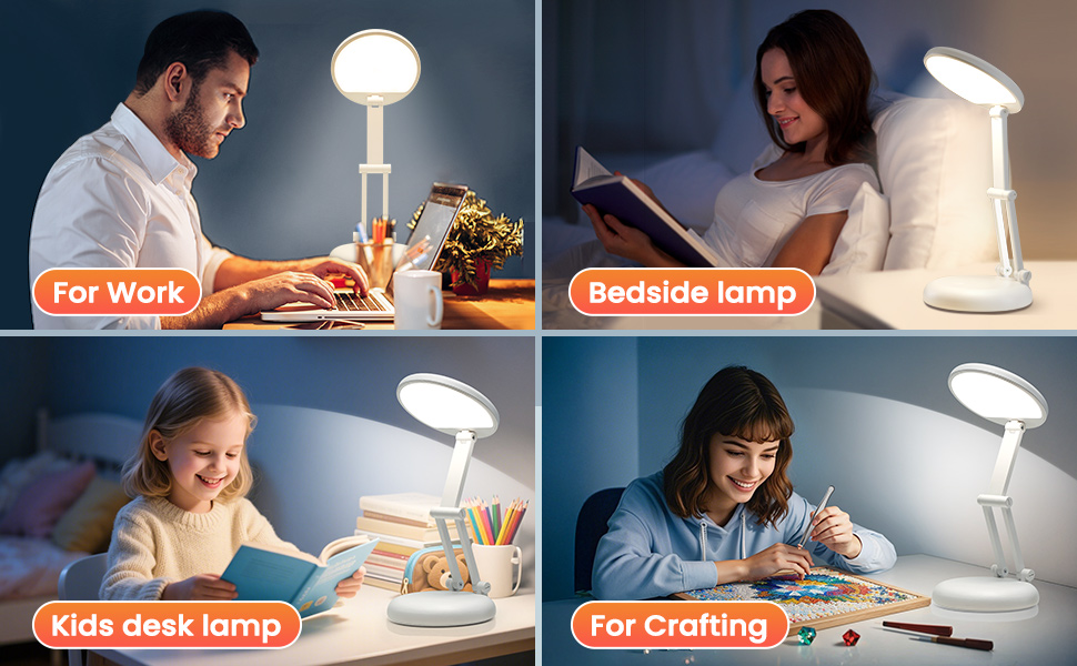 Desk Lamp for College Dorm Room Battery Powered Lights Rechargeable Cordless Table Lamp Dorm Reading